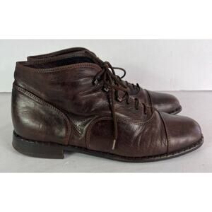 Everybody Boots Womens 9 Brown Made In Italy Leather Upper & Lining Lace Up Cap
